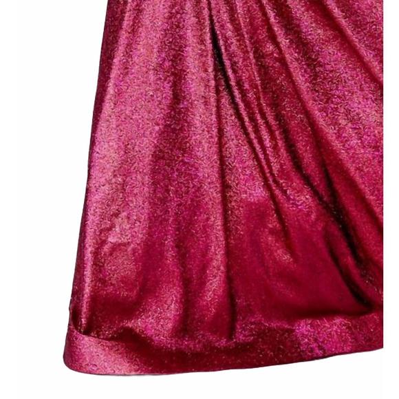 NEW CINDERELLA DIVINE pleated a-line metallic gown in magenta - Picture 2 of 2